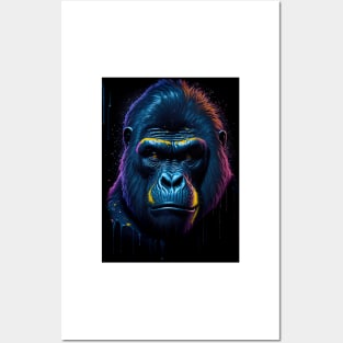 Splash Art of a Silverback Gorilla Posters and Art